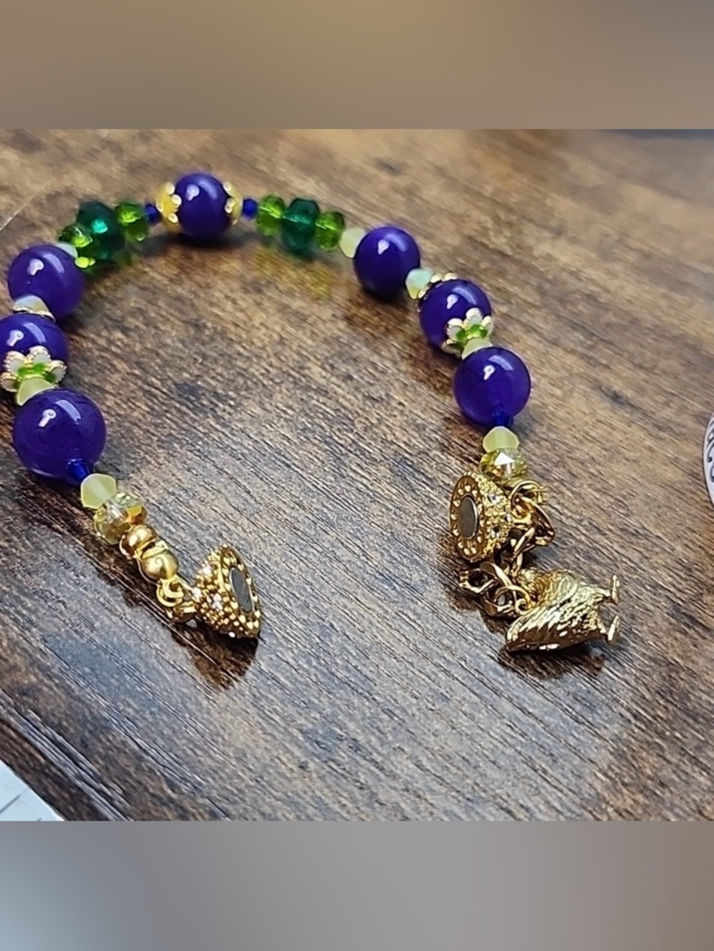 Violet Bouquet Swarovski Crystal Amethyst Gemstone Magenet Closer Braclet 6.25 - Picture 6 of 6
